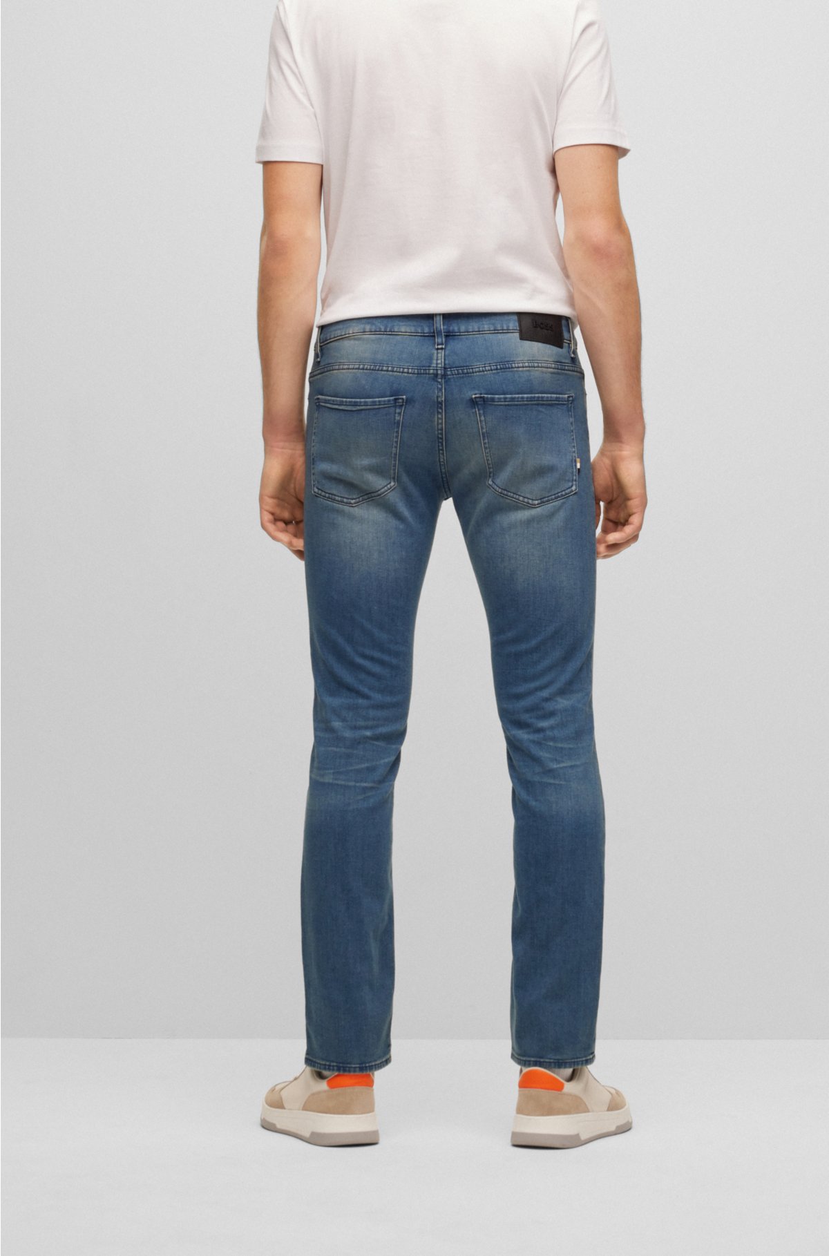 Slim-fit jeans in super-soft blue stretch denim