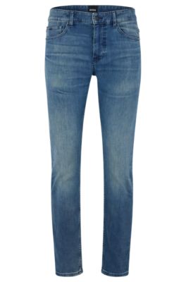 BOSS - Slim-fit jeans in super-soft blue denim