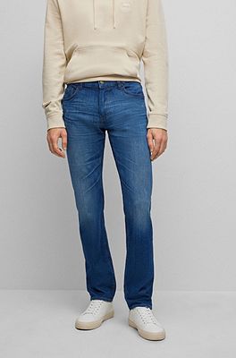 BOSS - Regular-fit jeans in blue Italian denim