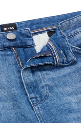 BOSS - Regular-fit jeans in blue denim