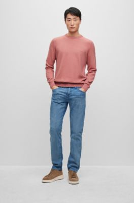 BOSS - Regular-fit jeans in blue denim