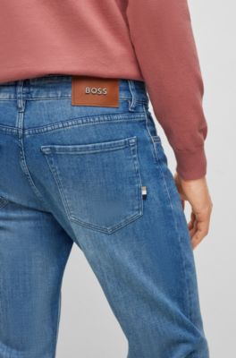 BOSS - Regular-fit jeans in blue denim