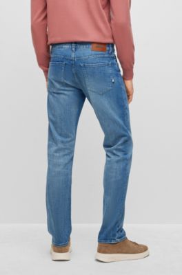 BOSS - Regular-fit jeans in blue denim