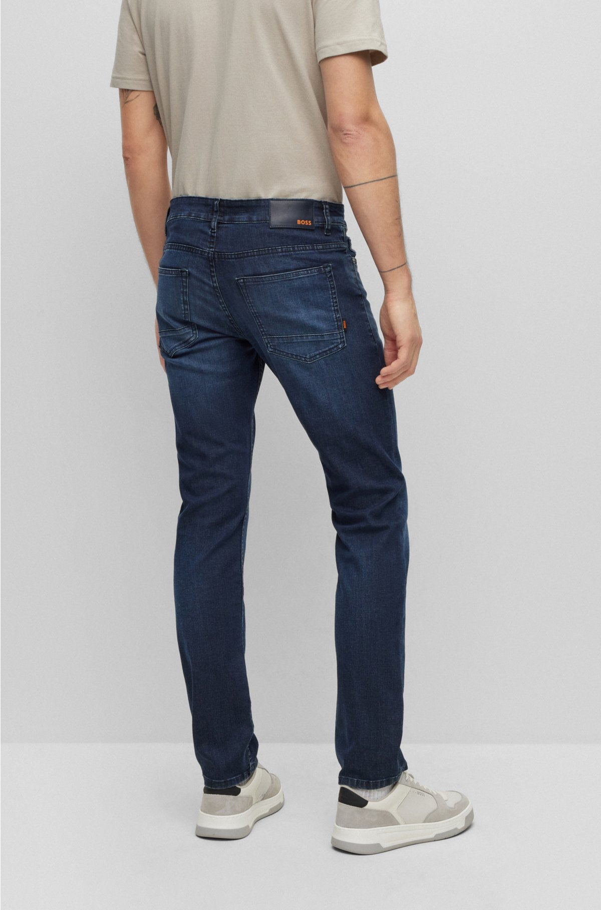 jeans in blue - super-stretch Slim-fit denim BOSS