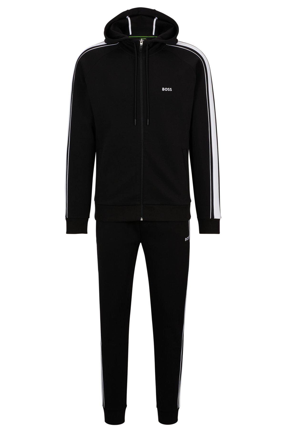 BOSS - Cotton-blend tracksuit with contrast branding and piping
