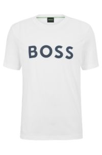 BOSS - Crew-neck T-shirt in with logo print cotton jersey