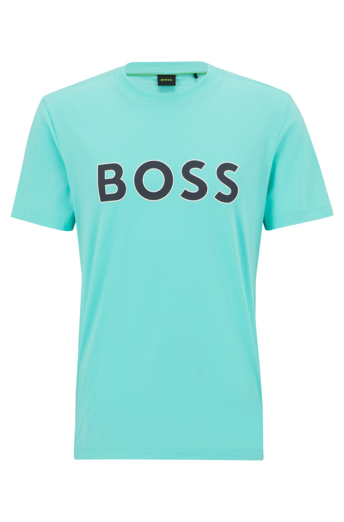 BOSS - cotton logo Crew-neck print T-shirt in jersey with