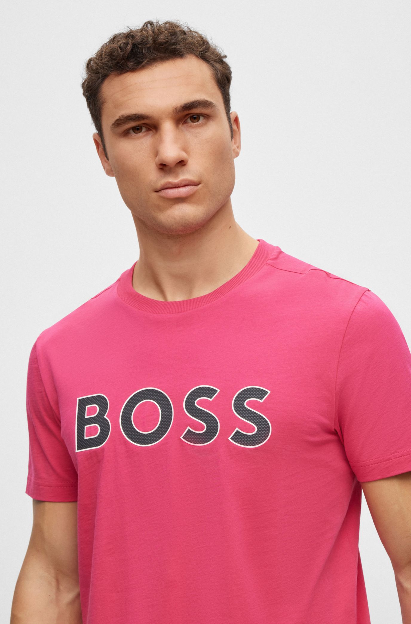 Pink hugo store boss t shirt