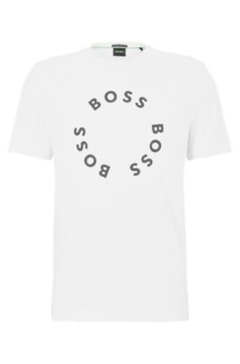 BOSS - Stretch-cotton prints circle with logo T-shirt