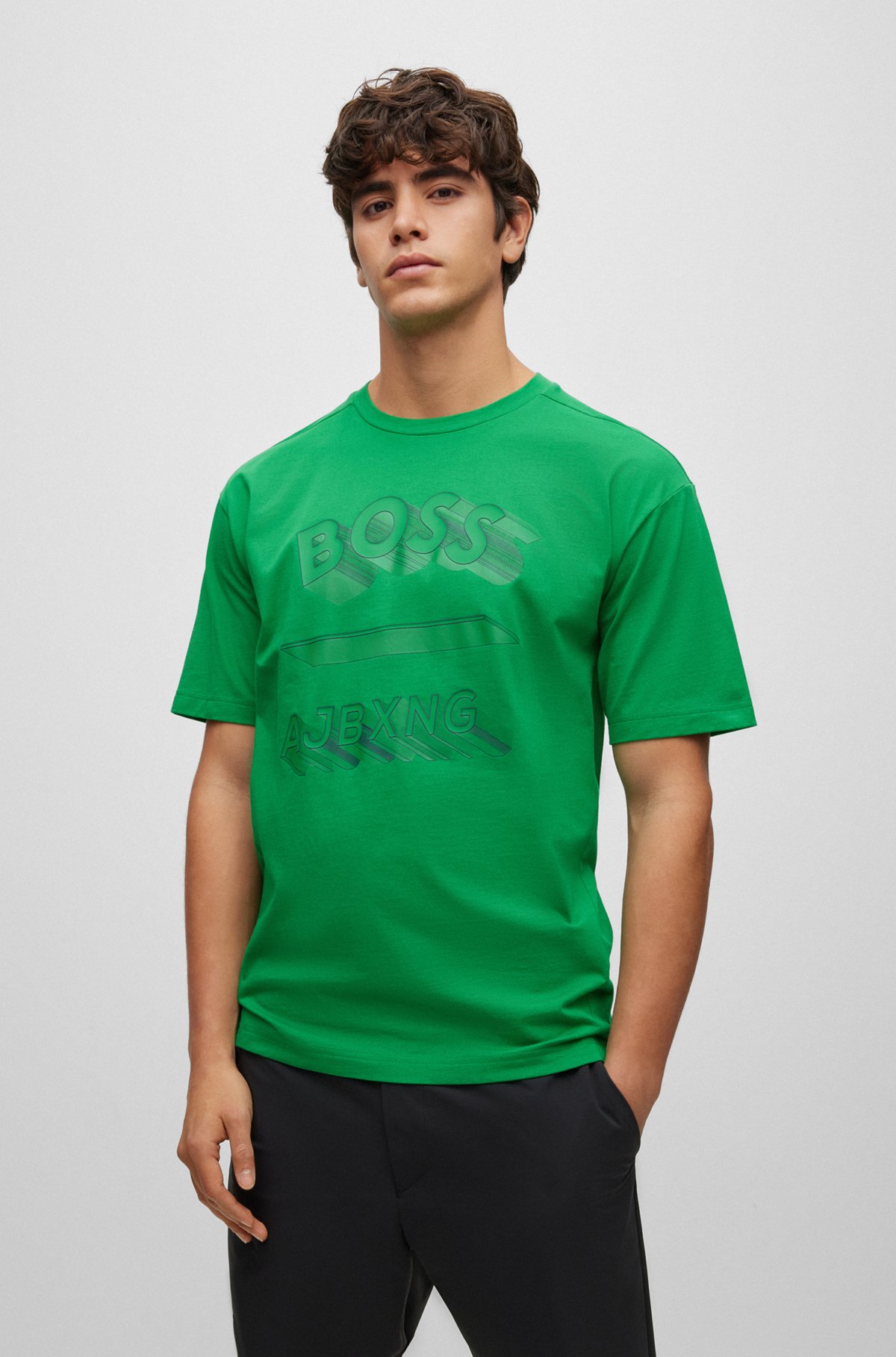 BOSS - Relaxed-fit T-shirt in cotton jersey with capsule detailing