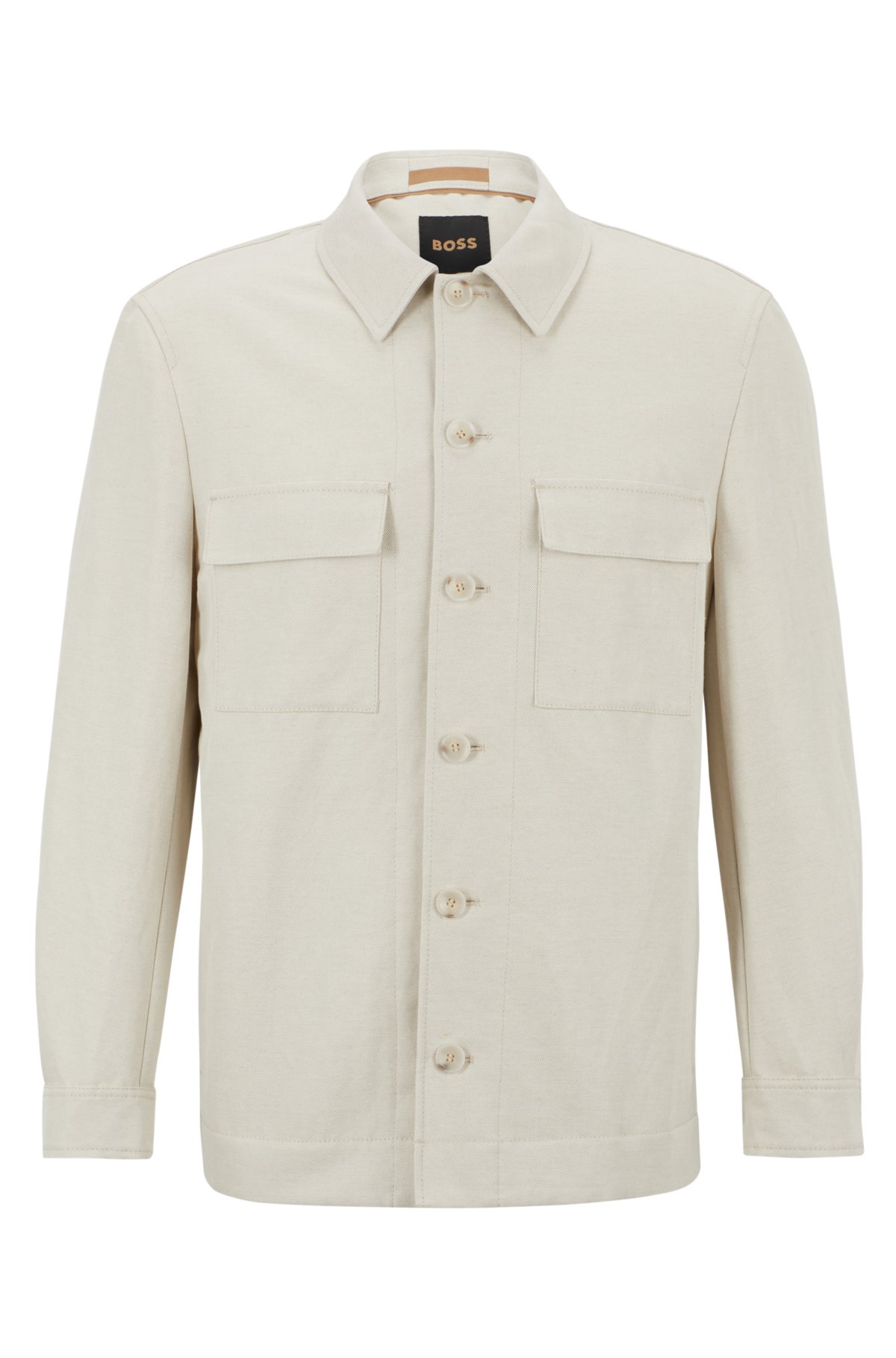 BOSS - Relaxed-fit jacket in cotton and linen