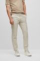 Slim-fit formal trousers in cotton and linen, White