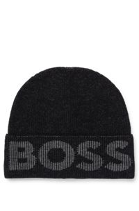 with wool - BOSS Beanie in logo structured hat