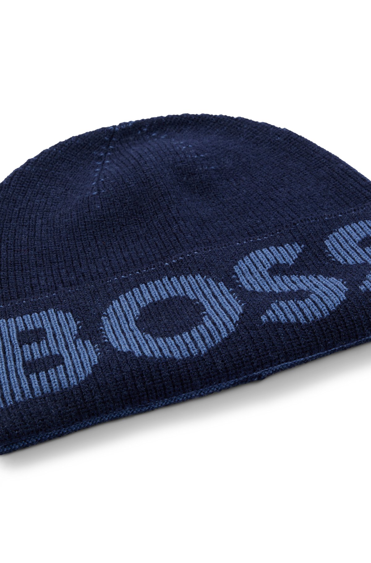 BOSS - Beanie hat in wool with structured logo