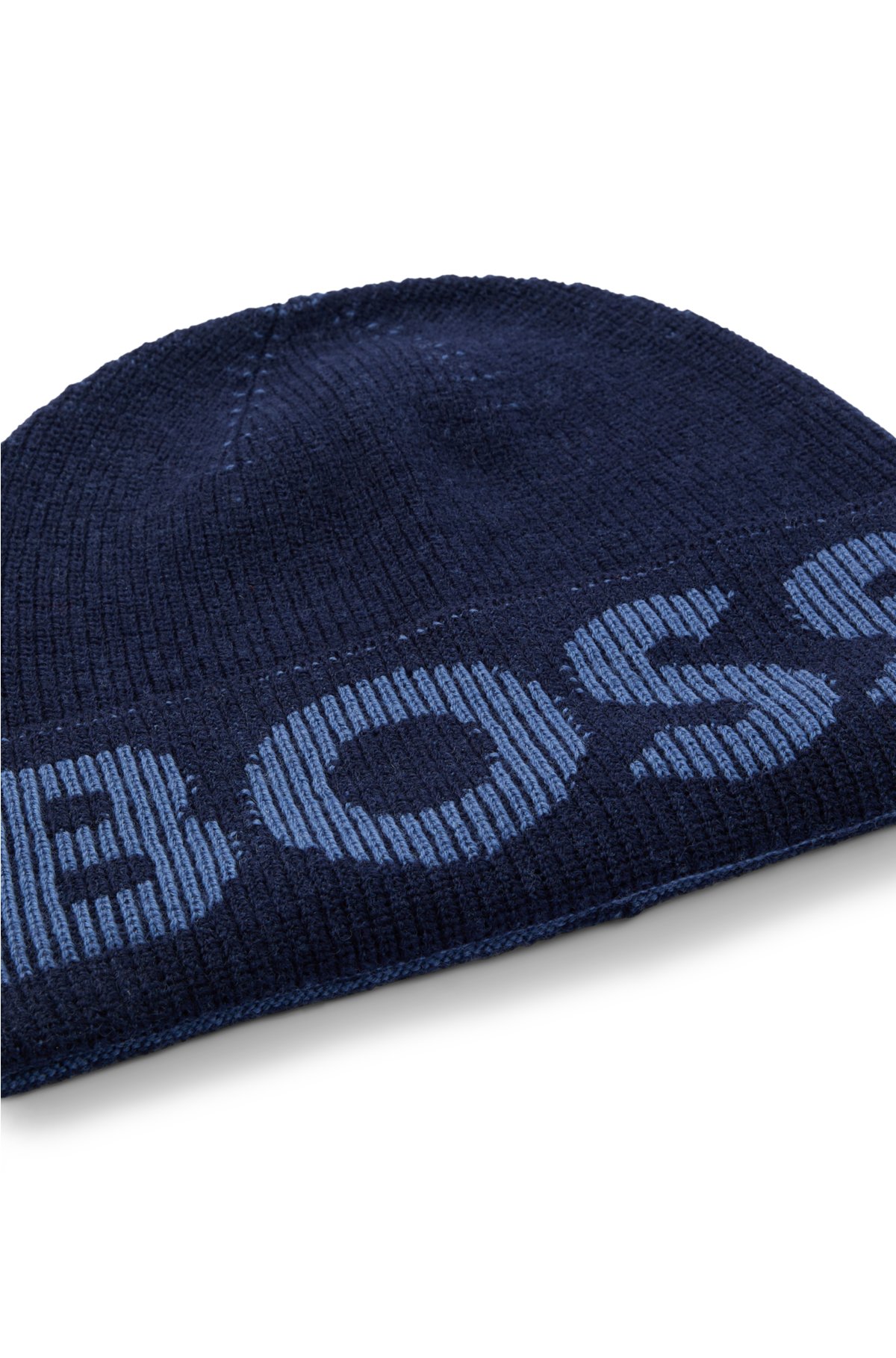 Beanie - hat in structured BOSS wool logo with