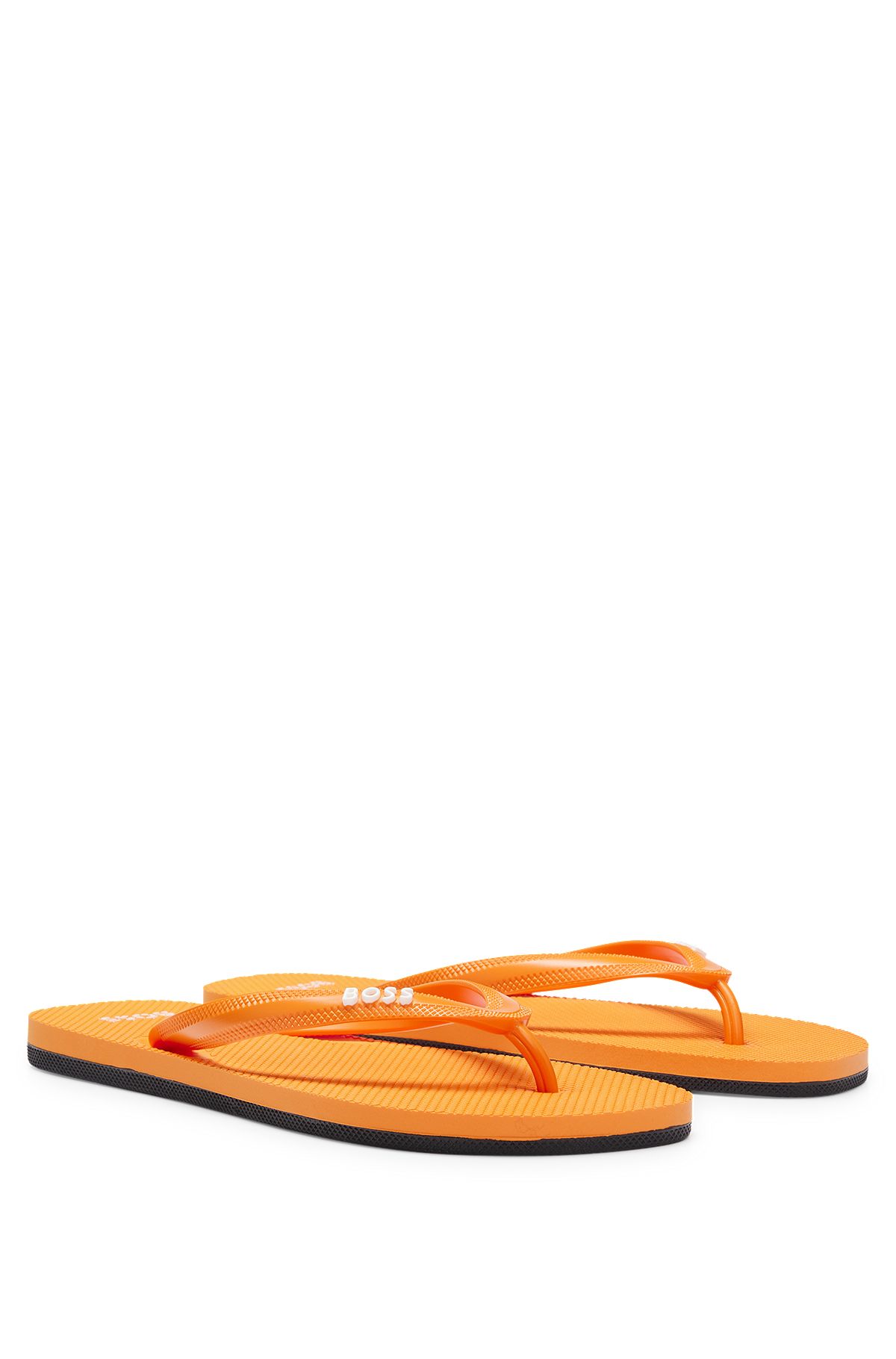 Italian-made flip-flops with branded strap, Orange
