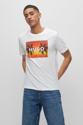 Hugo Tshirt Box Logo Flower White main image 1