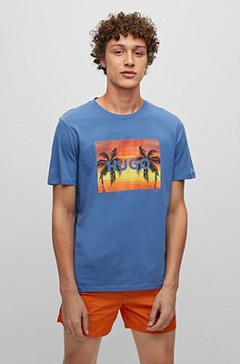 Hugo boss sale palm tree shirt