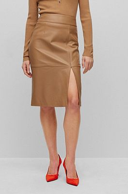 Hugo boss leather 2024 pencil skirt green