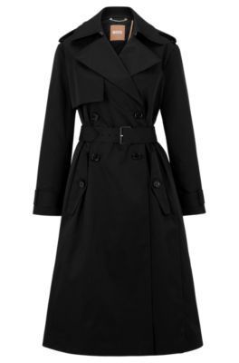 BOSS - Double-breasted trench coat with belted closure