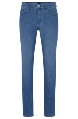 Shop Hugo Boss Slim-fit Jeans In Lightweight Blue Denim In Turquoise