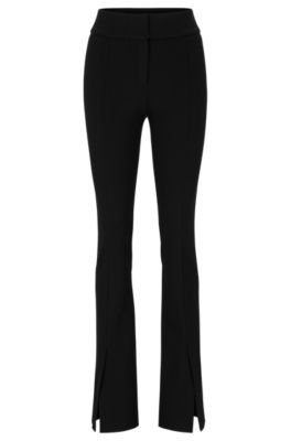 HUGO - Slim-fit bootcut trousers in stretch jersey