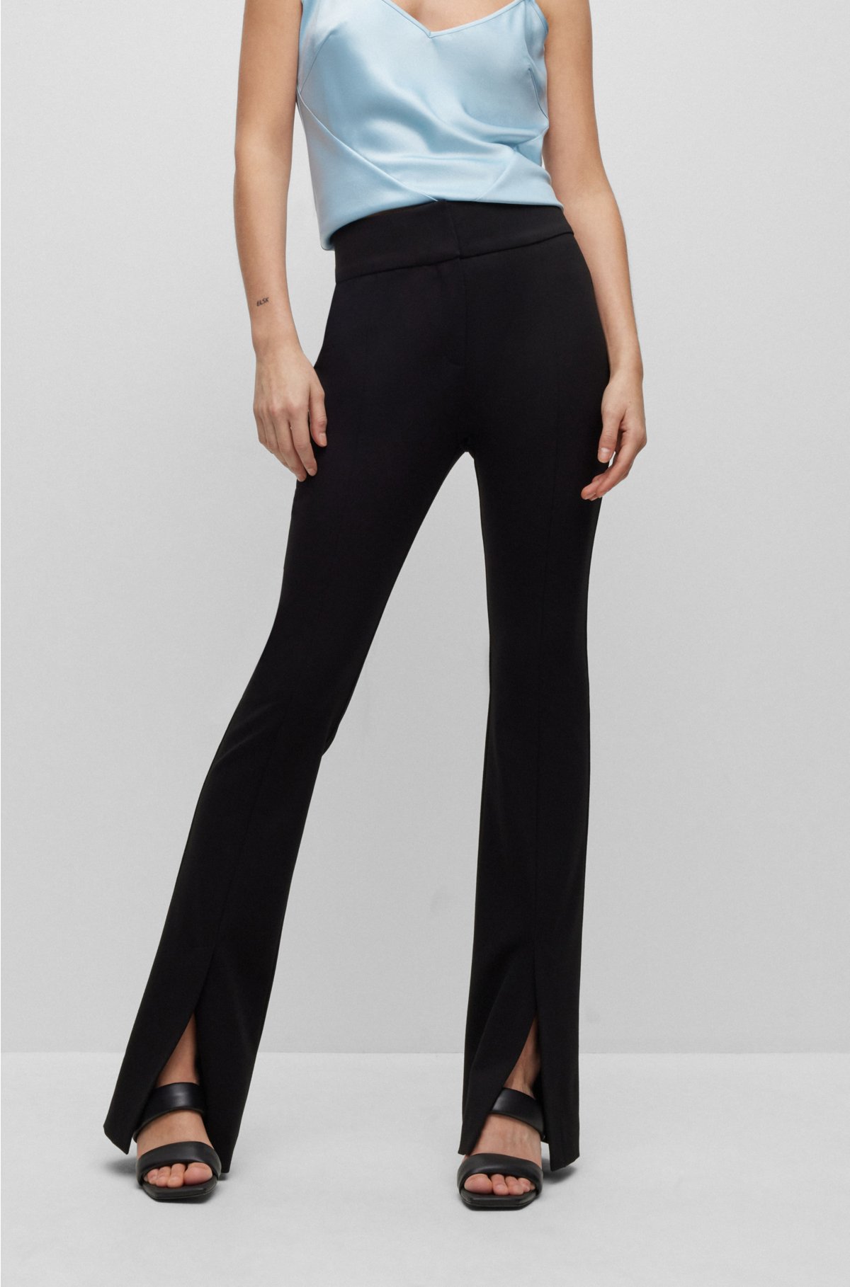 Slim-fit jersey in bootcut HUGO stretch trousers -