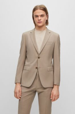 BOSS mélange virgin wool blazer - Neutrals