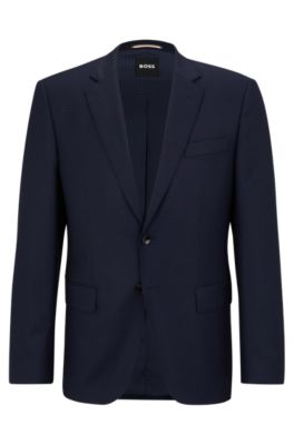 BOSS - Slim-fit suit in patterned stretch wool