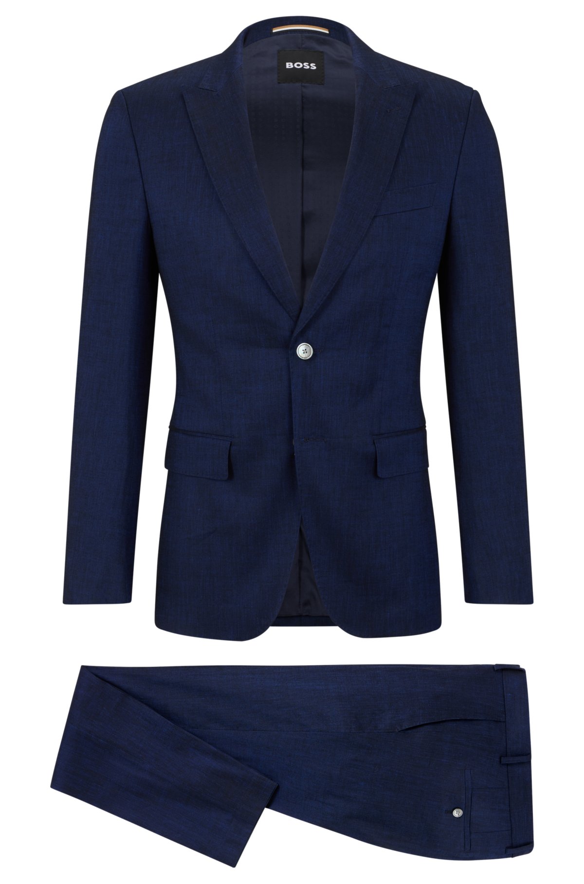 Destructief commentaar Uitverkoop BOSS - Slim-fit single-breasted suit in a linen blend