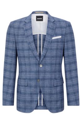 BOSS Slim fit jacket in a checked wool blend