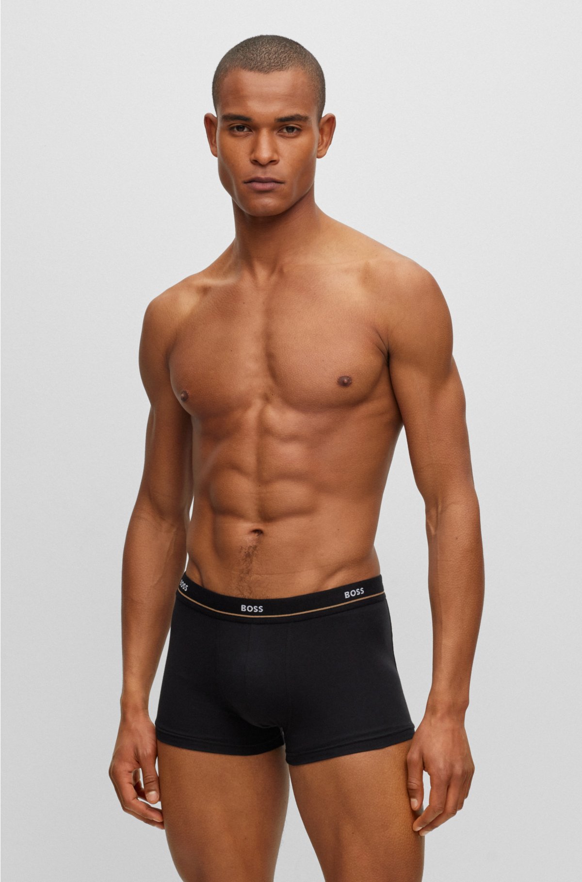 DIM Men's Ecodim Comfortable Stretch Cotton Black Boxers, M (Pack