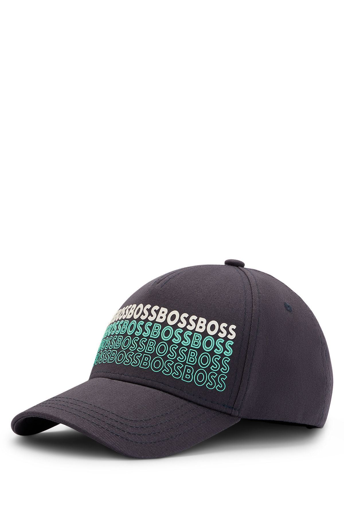 BOSS - Cotton-twill cap with repeat-logo print