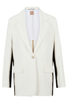 BOSS - Single-breasted jacket with contrast details in stretch fabric