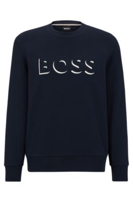 BOSS - Organic-cotton sweatshirt with embossed and printed logo