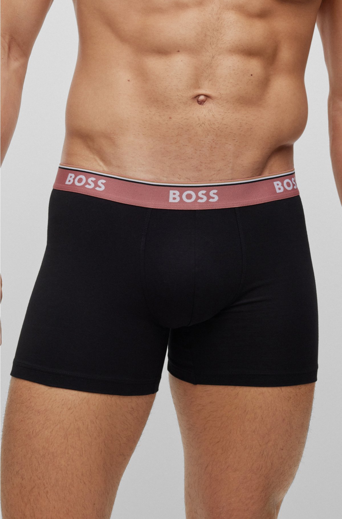 Three-pack of waistbands - logo BOSS with briefs boxer