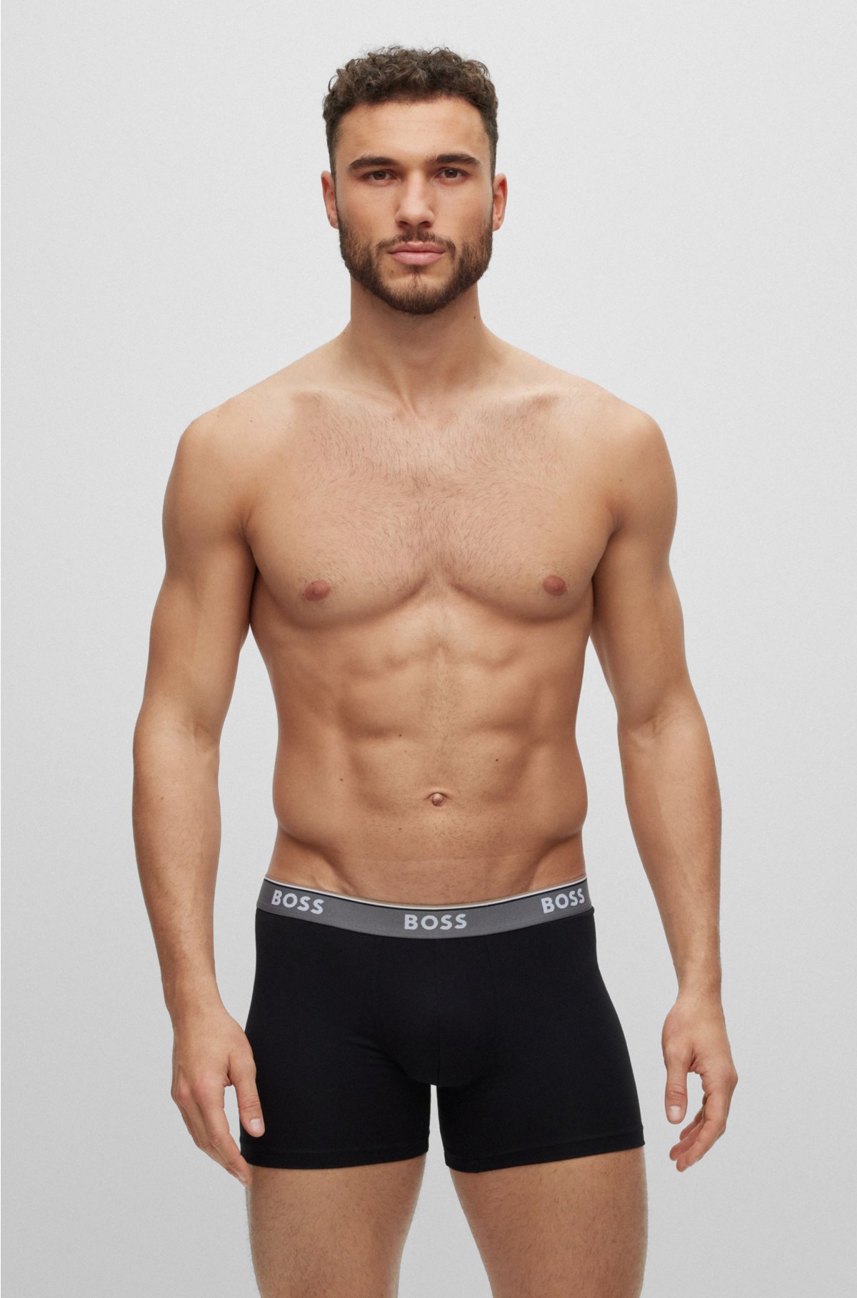 - with briefs logo Three-pack waistbands BOSS boxer of