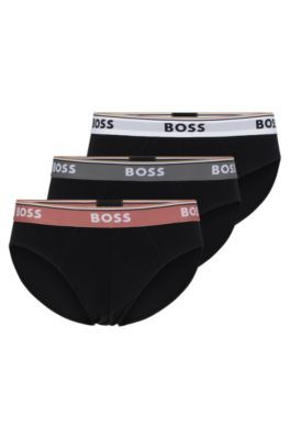 Hugo Boss Three-pack Of Regular-rise Stretch-cotton Briefs In Patterned