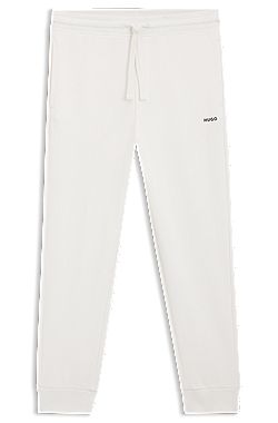 Cuffed sweatpants in cotton terry with logo print
