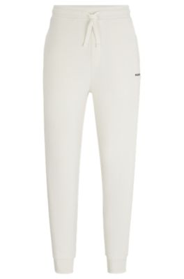 Shop Hugo Cotton-terry Tracksuit Bottoms With Logo Print In White