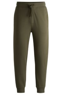 HUGO - Cotton-terry tracksuit bottoms with logo print