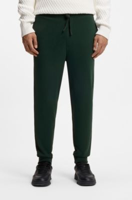 Cuffed sweatpants in cotton terry with logo print, Light Green