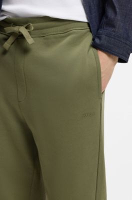 Cotton casual pants with elasticized cuffs, Light Green