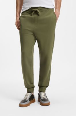 Cotton casual pants with elasticized cuffs, Light Green