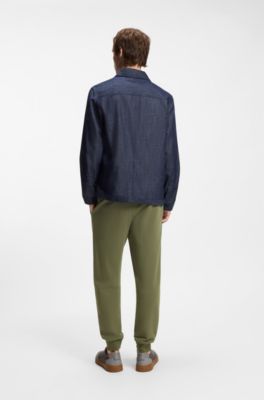 Cotton casual pants with elasticized cuffs, Light Green