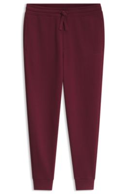 Cotton casual pants with elasticized cuffs, Dark pink