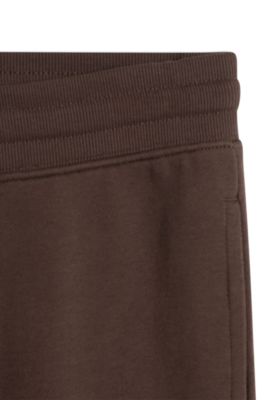Pantalon casual en coton avec poignets &eacute;lastiques, Marron