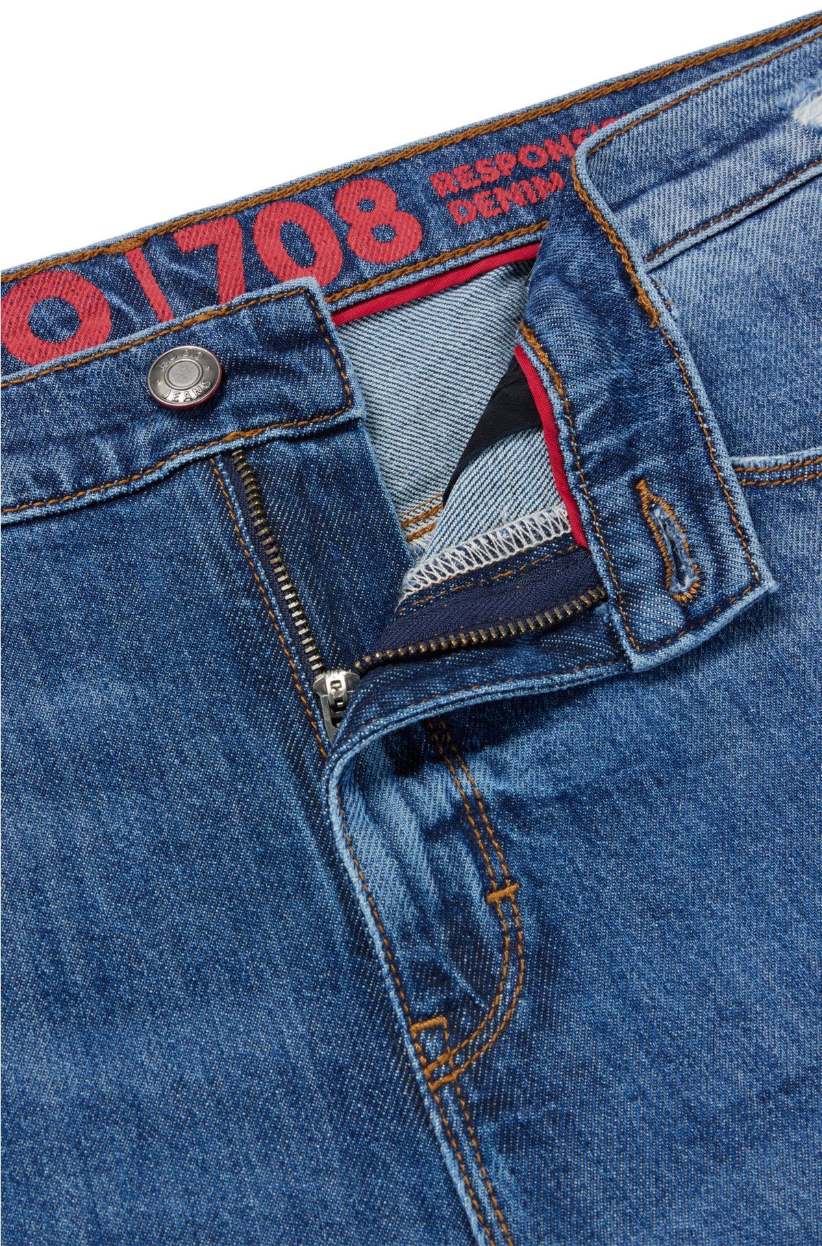 HUGO - denim comfort-stretch blue jeans in Slim-fit