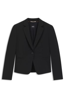 BOSS - Regular-fit ip-up jacket in virgin wool