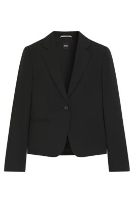 Regular-fit blazer in Italian-made virgin wool, Black